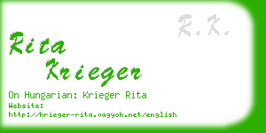 rita krieger business card